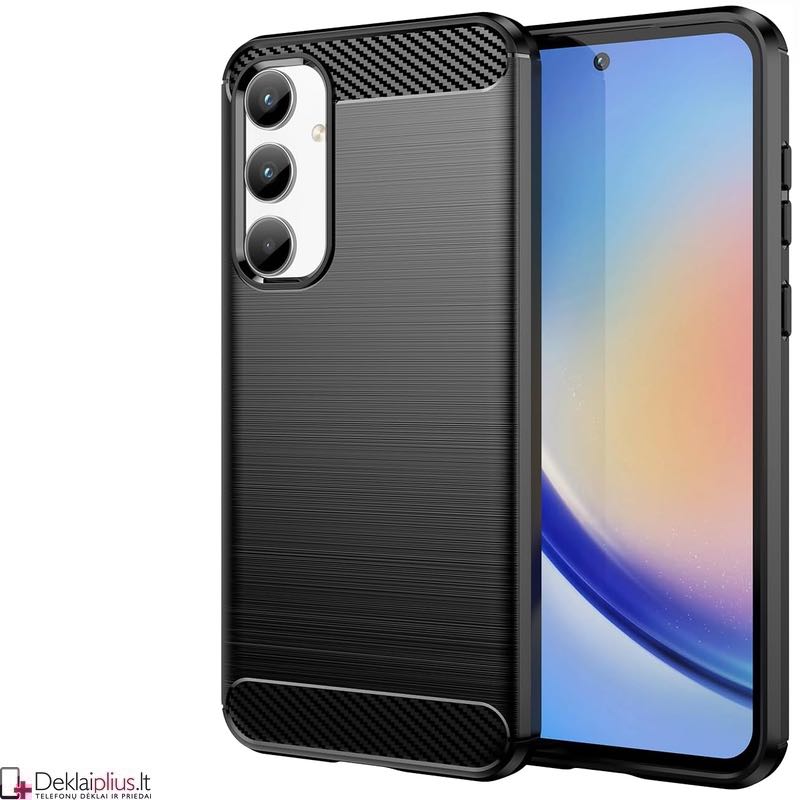 Carbon guminis dėklas - juodas (Samsung A35 5G) Carbon guminis dėklas - juodas (Samsung A35 5G)